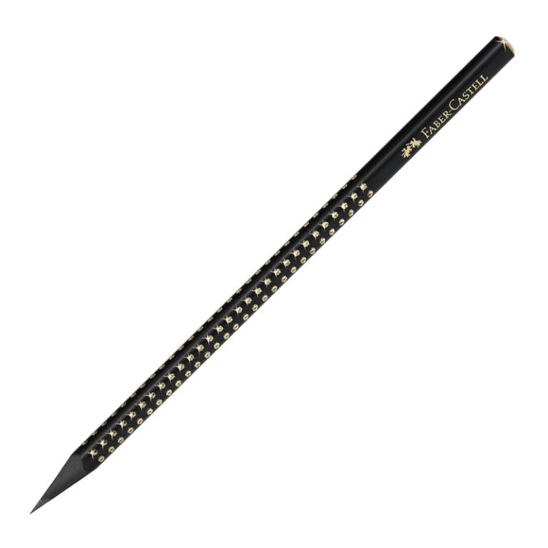 Creion Grafit B Grip Sparkle Lemn Negru Midnight Gold Faber-Castell