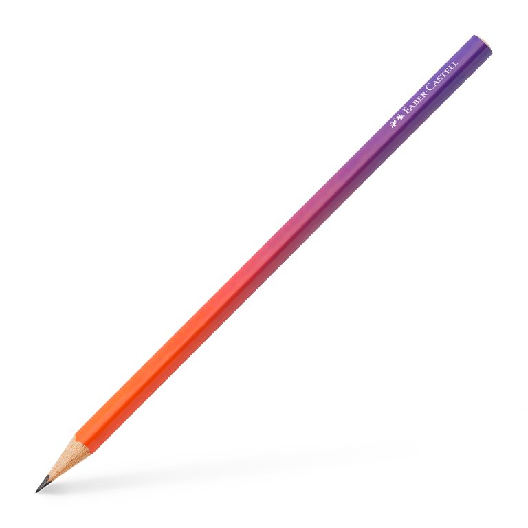 Creion Grafit B Triunghiular Flow Violet-Portocaliu Faber-Castell