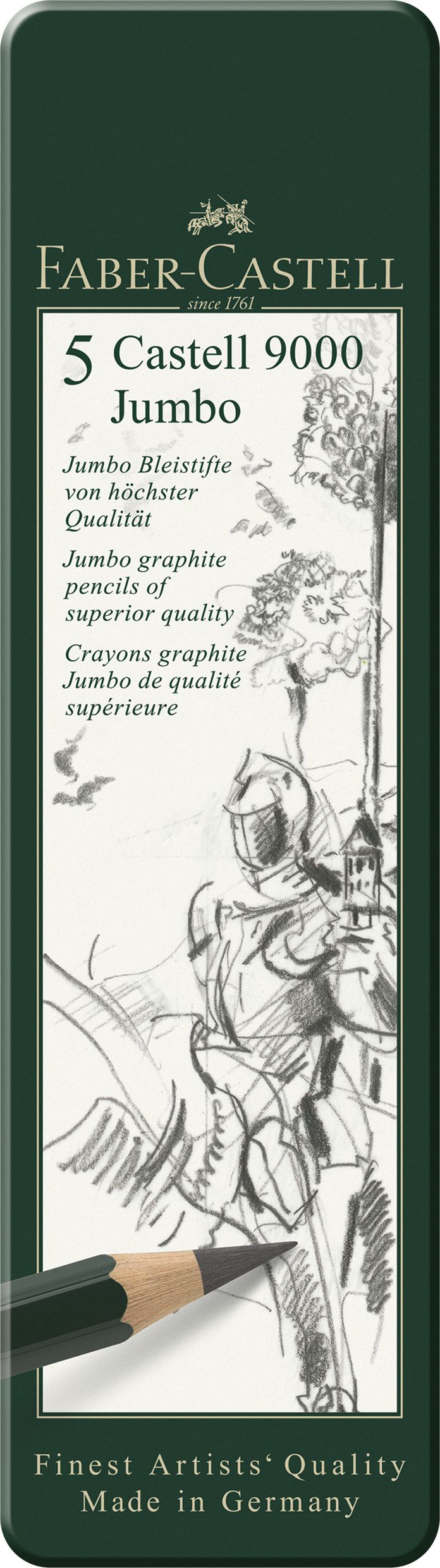 Set 5 Buc Creion Grafit Castell Jumbo Faber-Castell