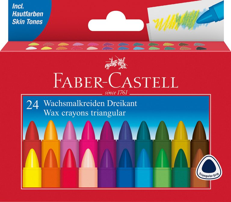 Creioane Cerate Triunghiulare 24 Culori Faber-Castell