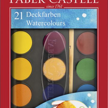 Acuarele 21 Culori 30mm + Pensula 2023 Faber-Castell