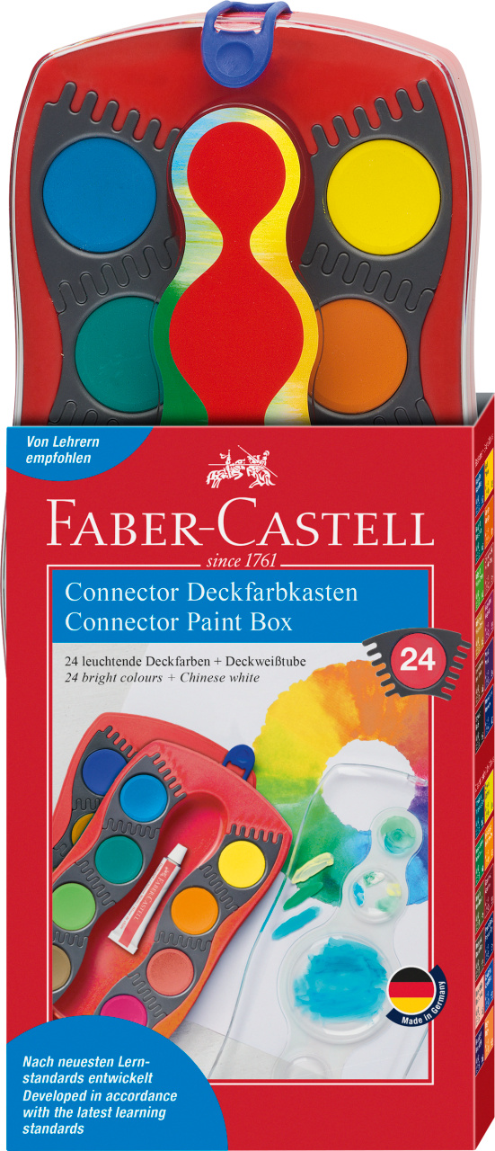 Acuarele 24 Culori Rosii Connector Faber-Castell