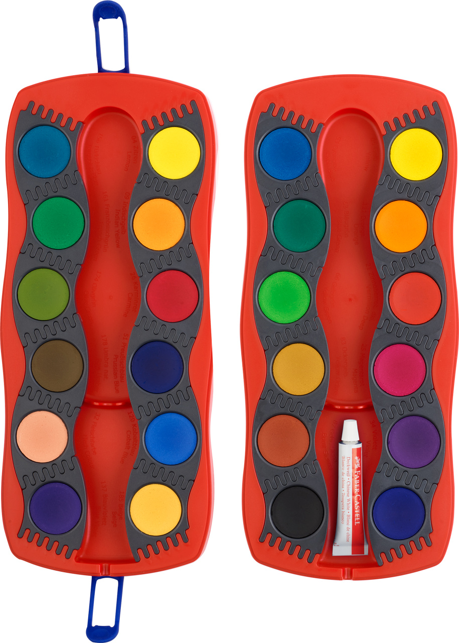Acuarele 24 Culori Rosii Connector Faber-Castell
