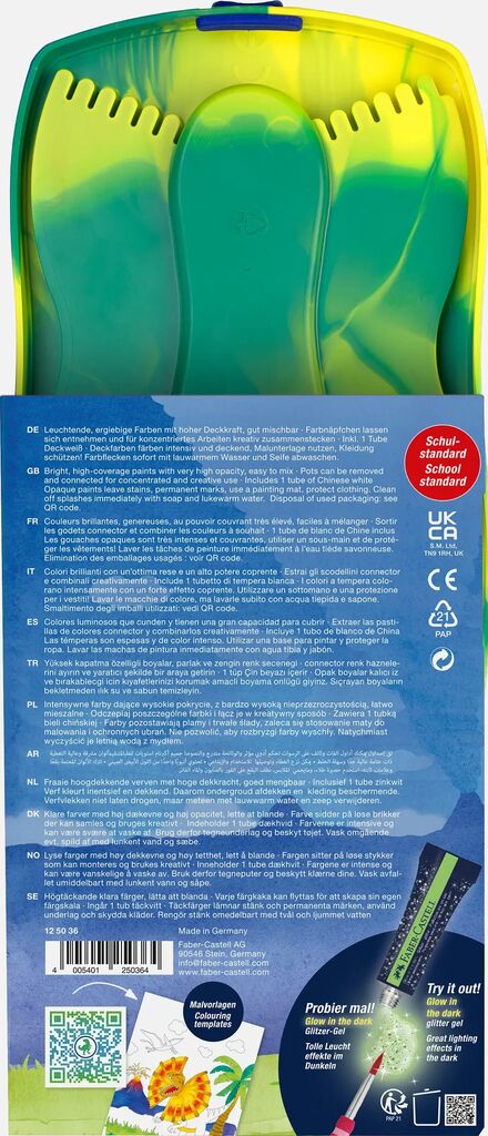 Acuarele 12 Culori Connector Dinozauri 2025 Faber-Castell