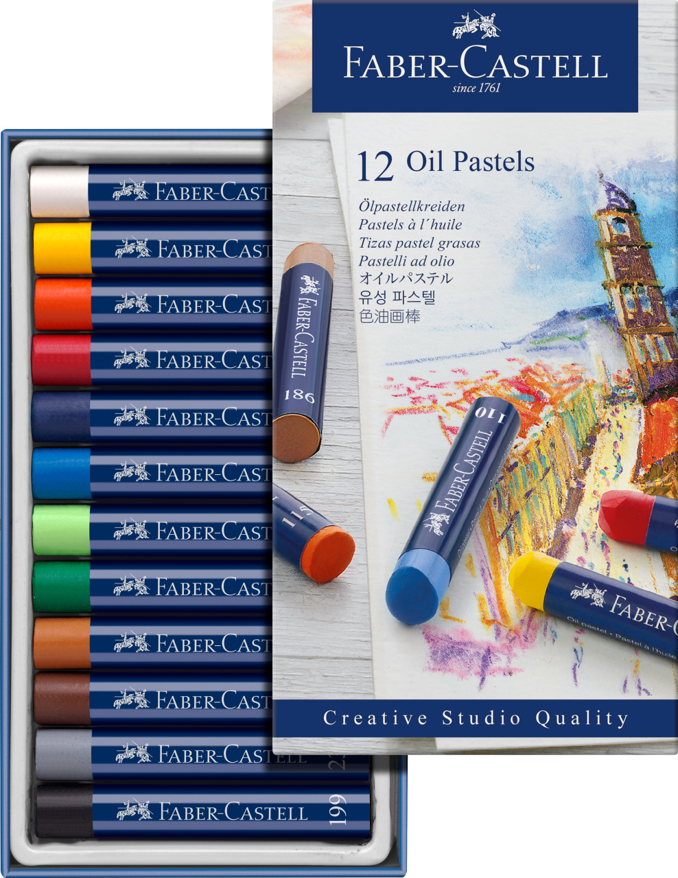 Creioane Ulei Pastel 12 Culori Faber-Castell