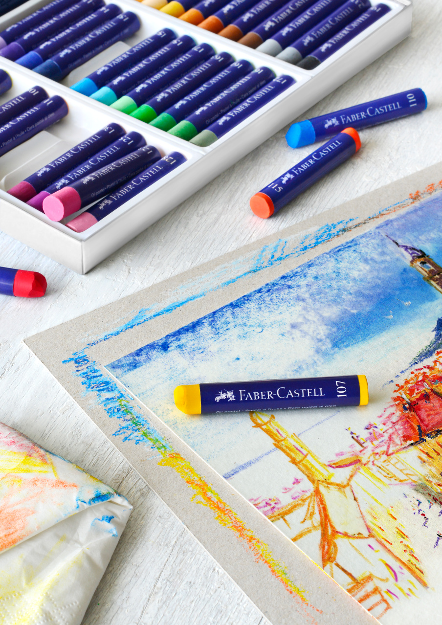 Creioane Ulei Pastel 12 Culori Faber-Castell