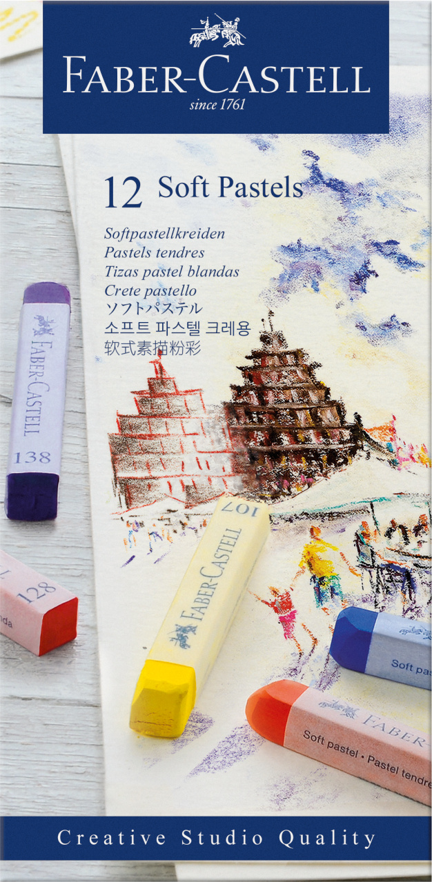 Creioane Pastel Soft 12 Culori Faber-Castell