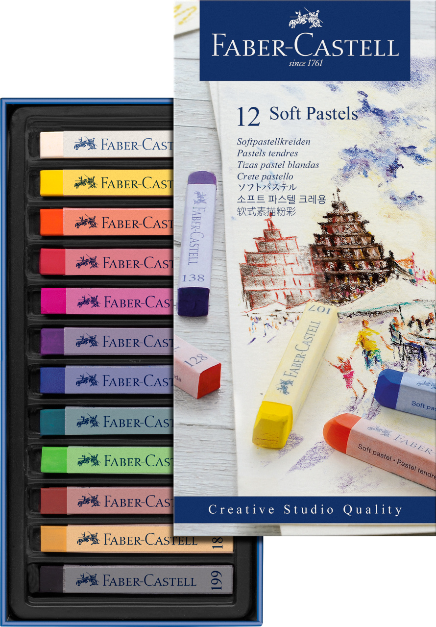 Creioane Pastel Soft 12 Culori Faber-Castell