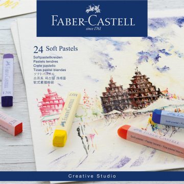 Creioane Pastel Soft 24 Culori Faber-Castell