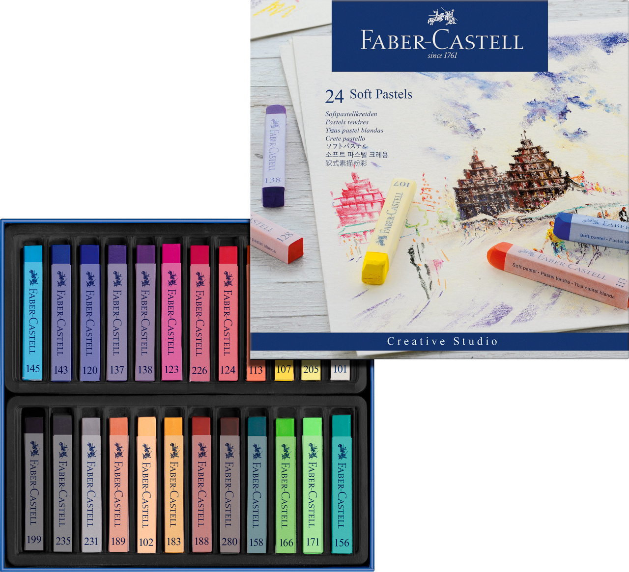 Creioane Pastel Soft 24 Culori Faber-Castell