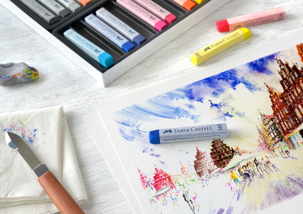 Creioane Pastel Soft 24 Culori Faber-Castell