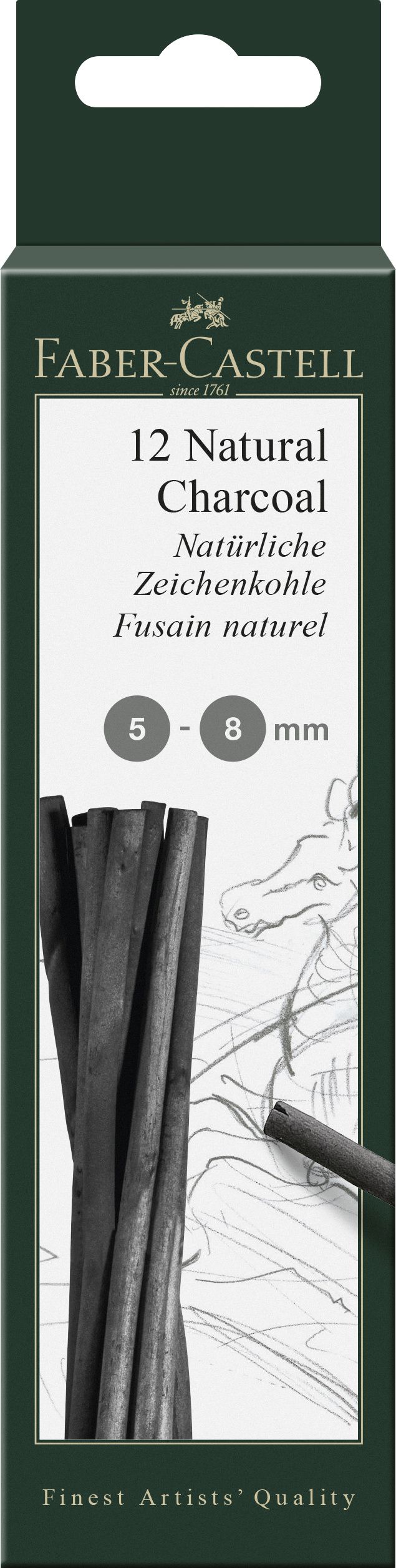 Cutie 12 Buc Carbune Natural Pitt Monochrome 5-8mm Faber-Castell