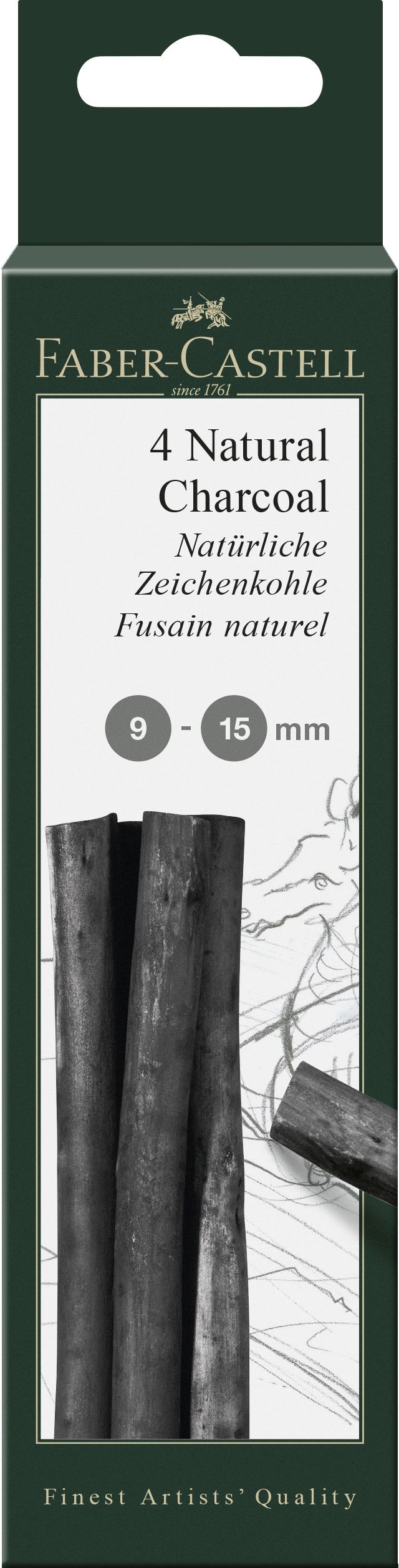 Cutie 4 Buc Carbune Natural Pitt Monochrome 9-15mm Faber-Castell