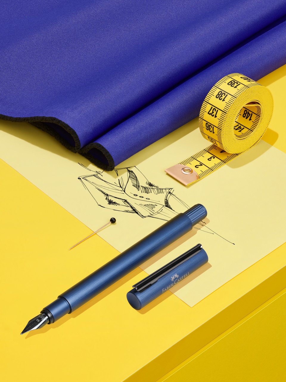 Stilou Neo Slim Aluminium Albastru M Faber-Castell