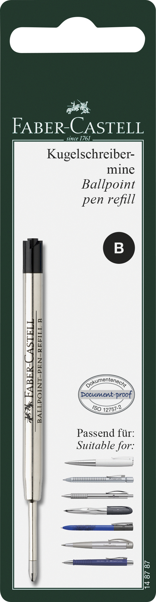 Blister Rezerva Pix Metal B Neagra Faber-Castell