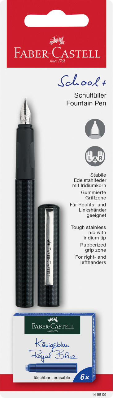 Blister Stilou Scolar Carbon + 6 Cartuse Faber-Castell