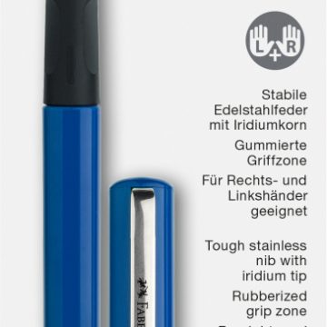 Blister Stilou Scolar Albastru + 6 Cartuse Faber-Castell