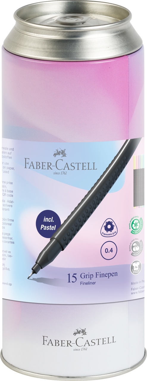 Liner 0.4mm Set 15 Bucati Promo Cutie Metal Faber-Castell