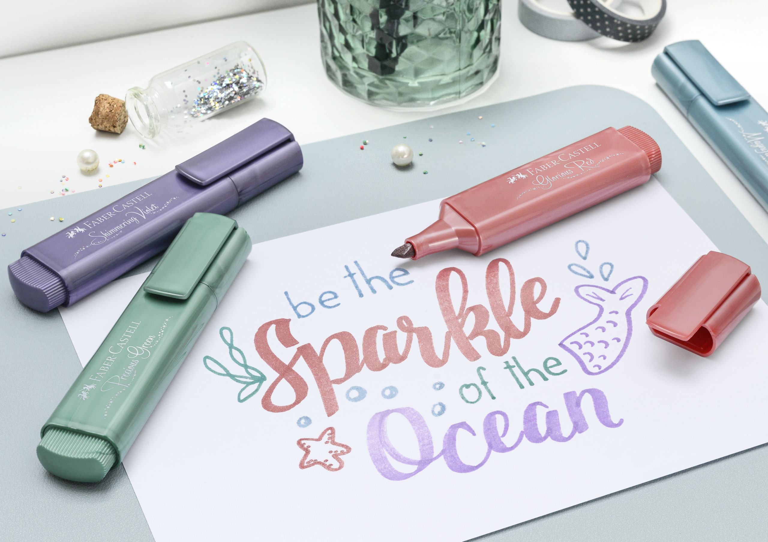 Textmarker Albastru Metalizat 1546 Faber-Castell