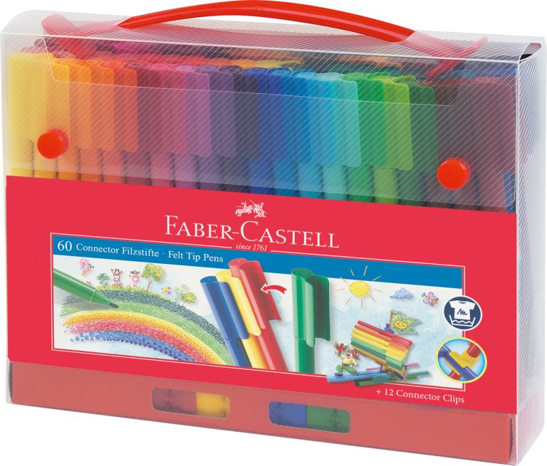 Carioca 60 Culori Connector Cut Cadou Faber-Castell