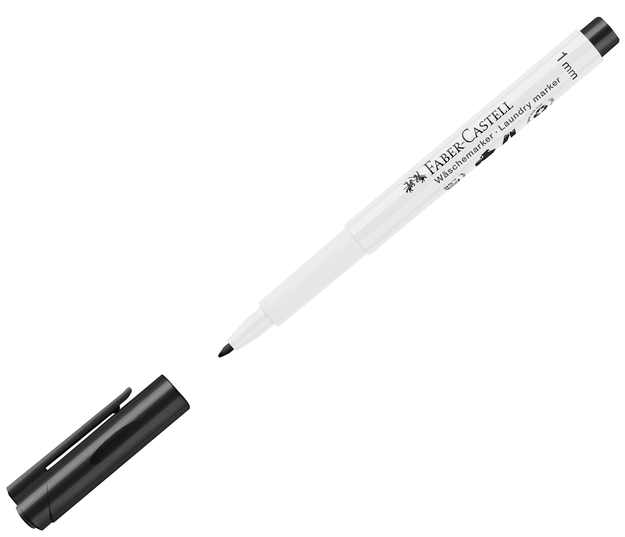 Marker Textil Slim Varf Rotund Negru Faber-Castell