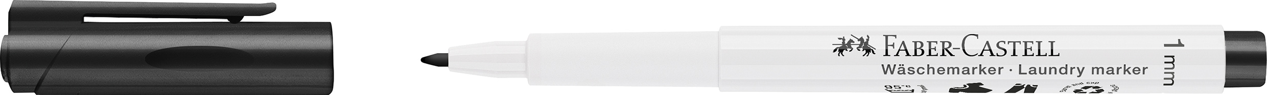 Marker Textil Slim Varf Rotund Negru Faber-Castell