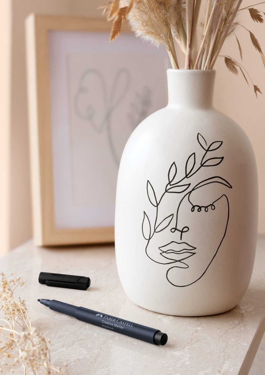 Marker Creativ Negru Faber-Castell