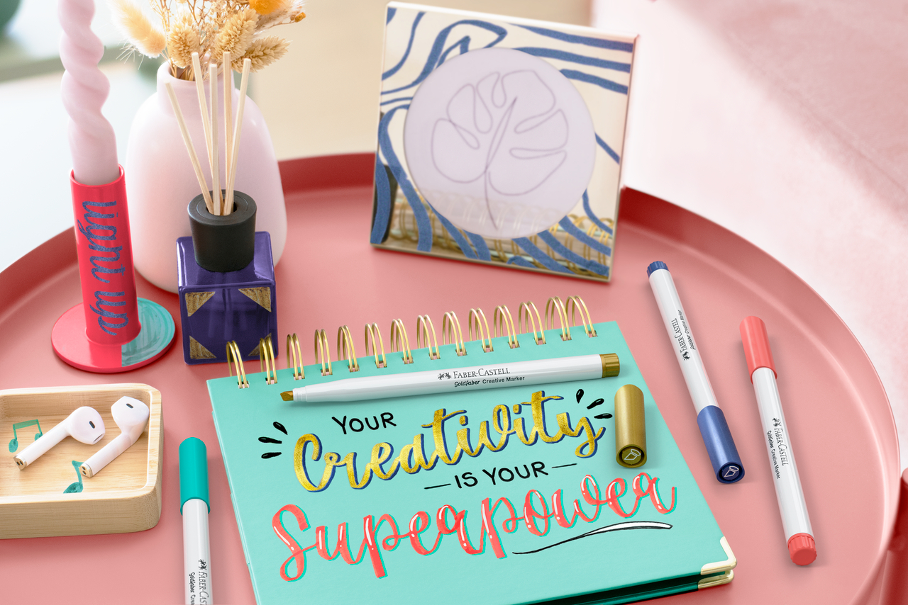 Set 6 Markere Creative Goldfaber Caligrafic C Bold Faber-Castell