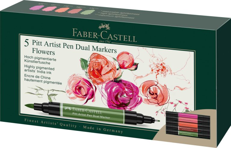 Pitt Artist Pen Dual Marker Set 5 Buc Flowers Faber-Castell