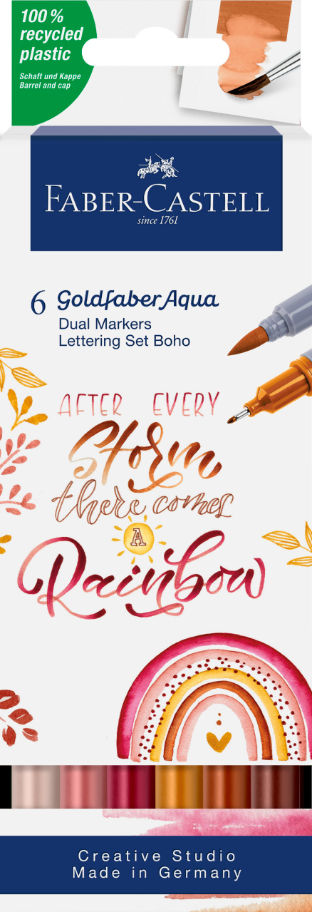 Marker Solubil 2 Capete Set 6 Buc Boho Goldfaber Faber-Castell