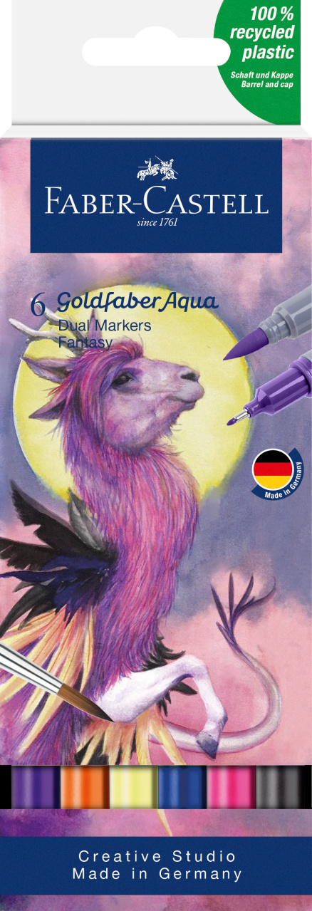 Marker Solubil 2 Capete Set 6 Buc Fantasy Goldfaber Faber-Castell