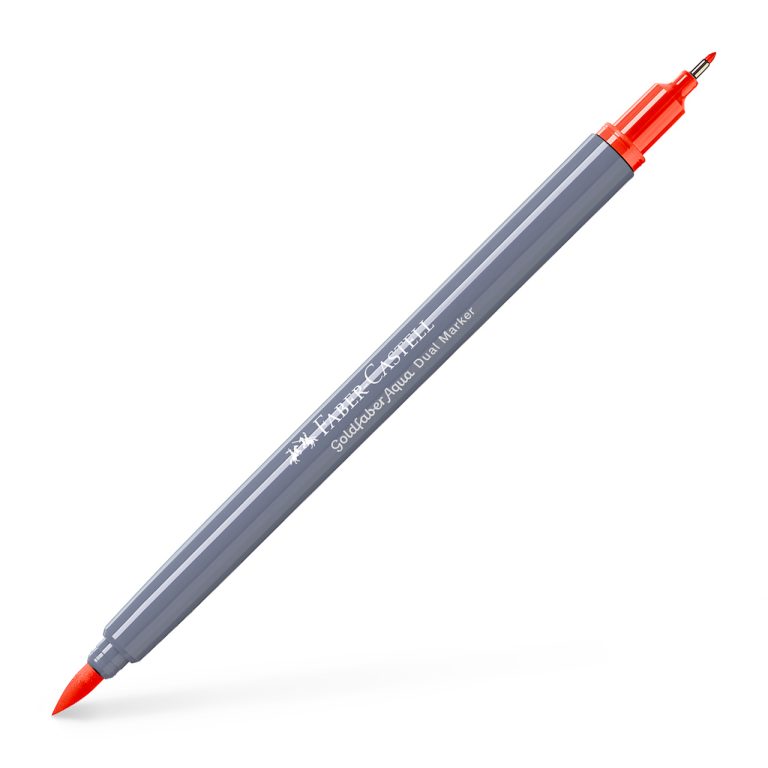 Marker Solubil 2 Capete Goldfaber Portocaliu Camium Inchis 115 Faber-Castell