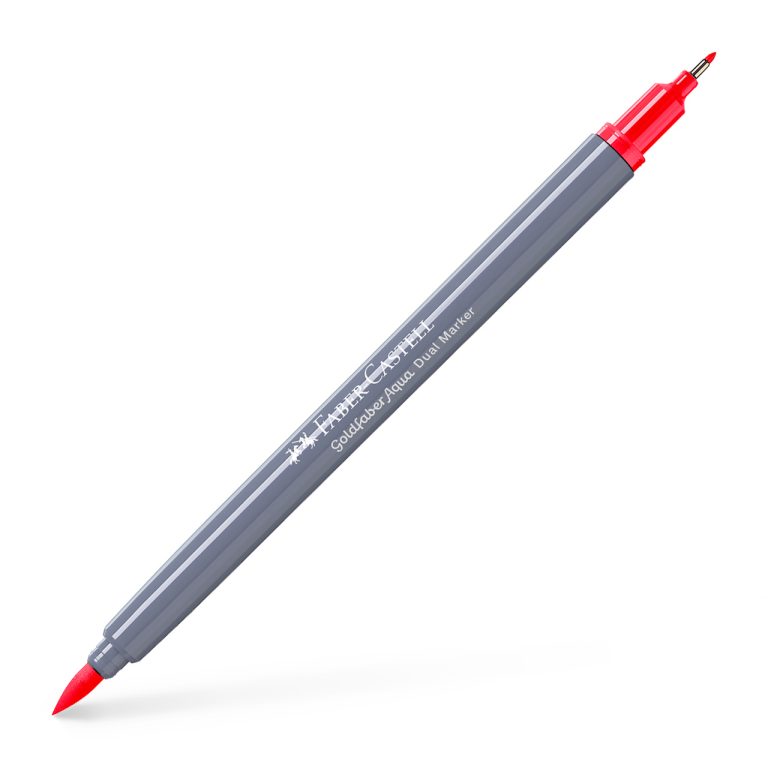 Marker Solubil 2 Capete Goldfaber Rosu Aprins 122 Faber-Castell