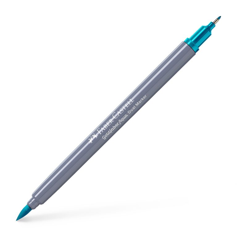 Marker Solubil 2 Capete Goldfaber Turcoaz Cobalt Deschis 154 Faber-Castell