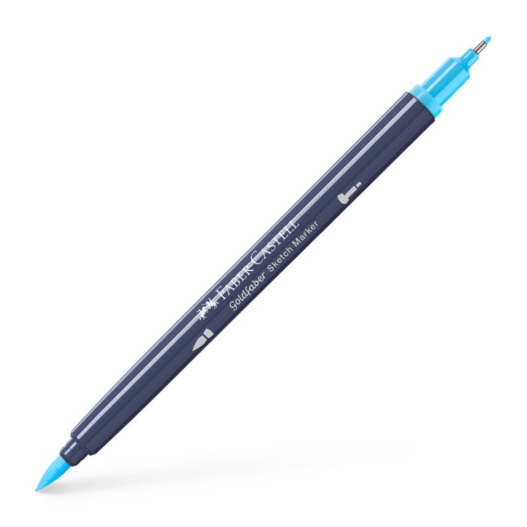 Sketch Marker 2 Capete Albastru Apa 164 Goldfaber Faber-Castell