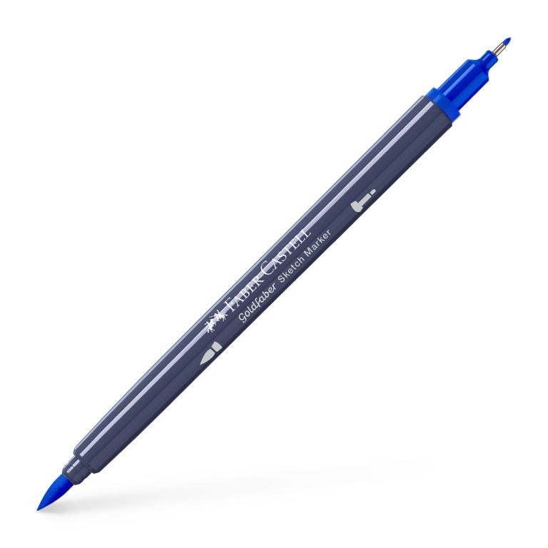 Sketch Marker 2 Capete Albastru Heliu Roscat 151 Goldfaber Faber-Castell
