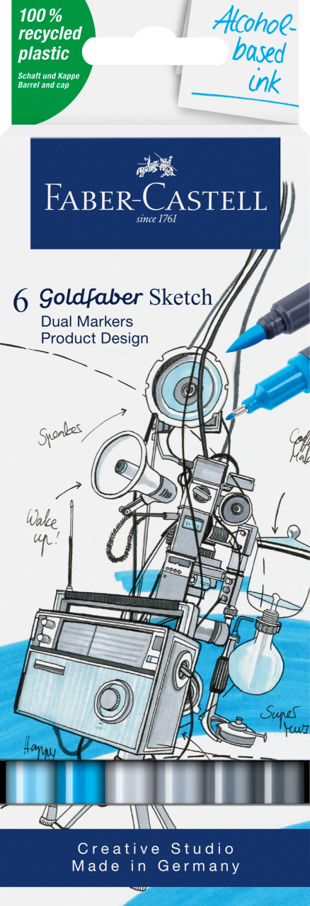 Sketch Marker 2 Capete Set 6 Design Produs Goldfaber Faber-Castell