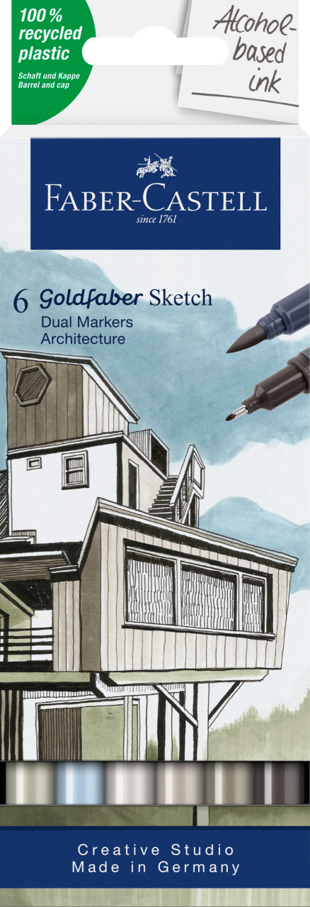 Sketch Marker 2 Capete Set 6 Architect Goldfaber Faber-Castell
