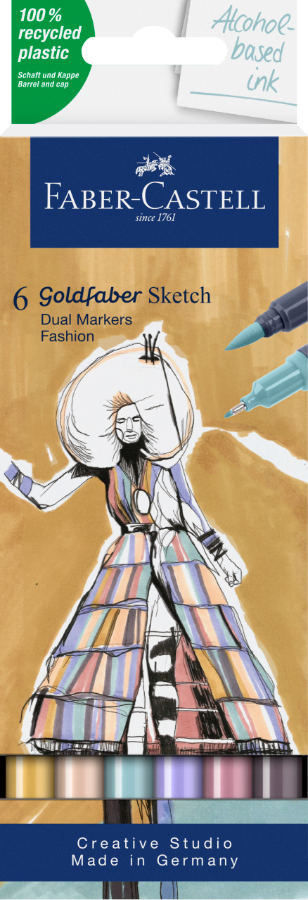 Sketch Marker 2 Capete Set 6 Fashion Goldfaber Faber-Castell
