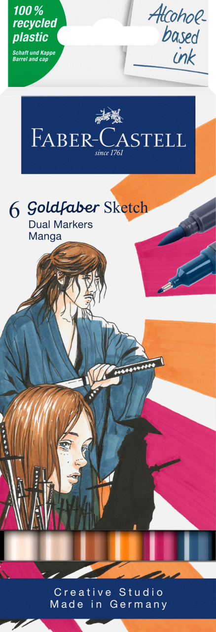 Sketch Marker 2 Capete Set 6 Manga Goldfaber Faber-Castell