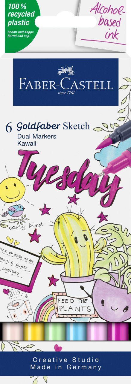 Sketch Marker 2 Capete Set 6 Kawaii Goldfaber Faber-Castell