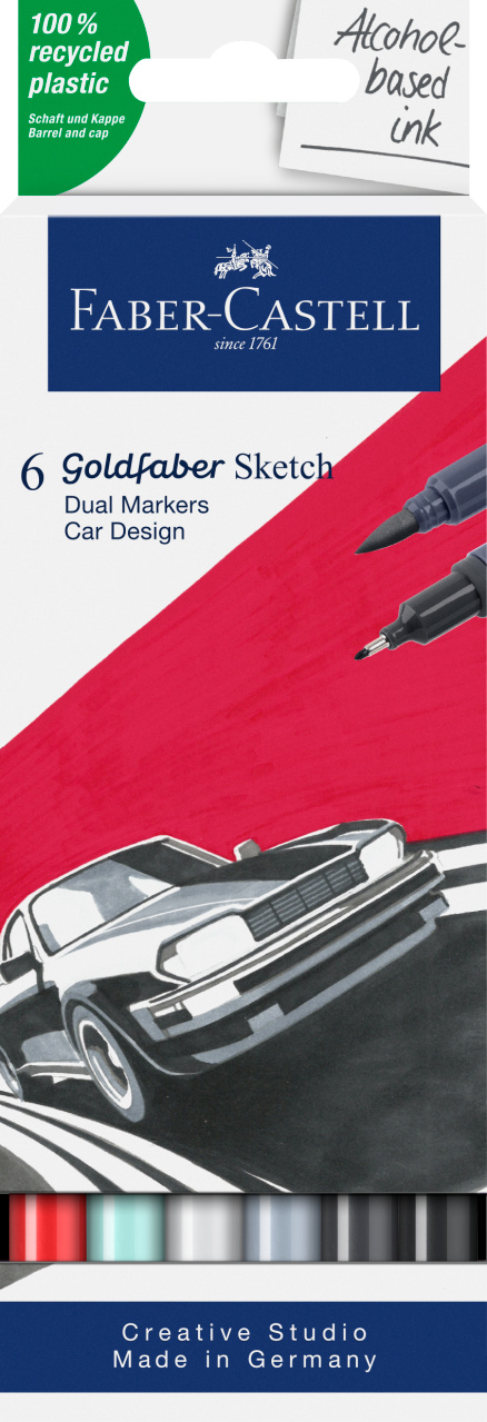 Sketch Marker 2 Capete Set 6 Car Design Goldfaber Faber-Castell