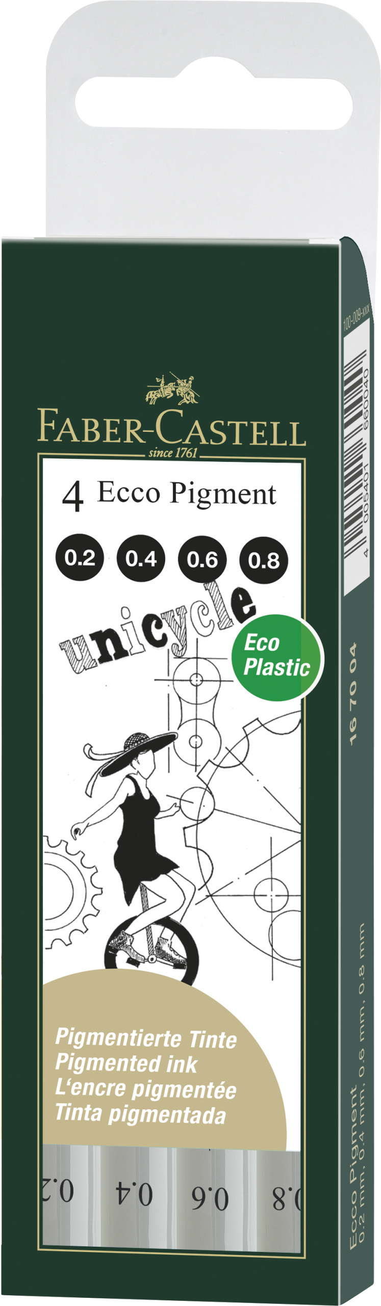 Liner Eco Pigment Set 4 Buc Nou Faber-Castell