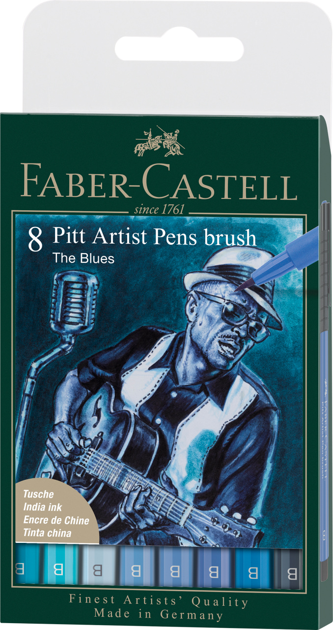 Pitt Artist Pen Set 8 Buc Albastru 2022 Faber-Castell