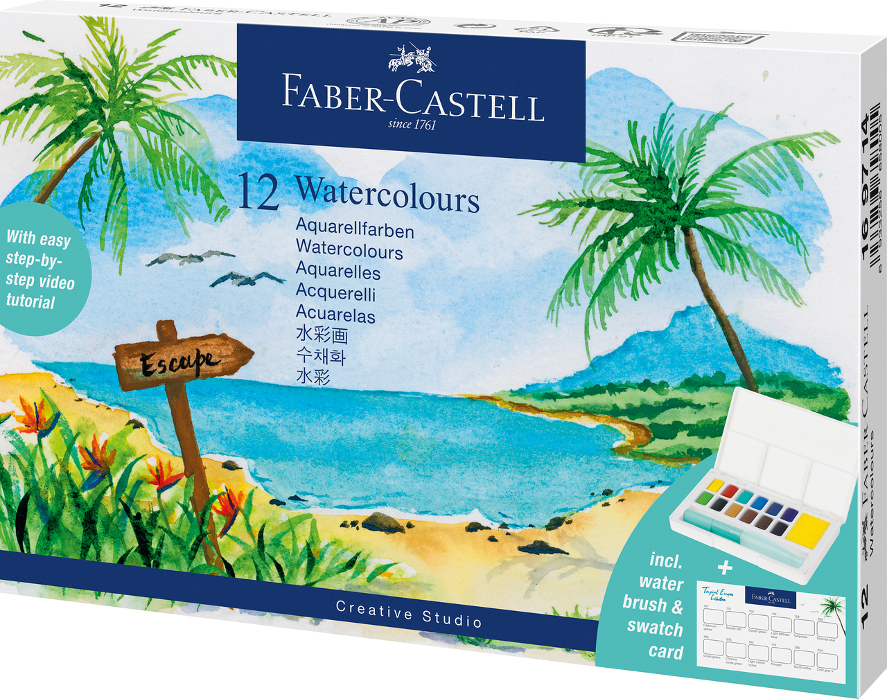 Acuarele 12 Culori Tropical Creative Studio Faber-Castell
