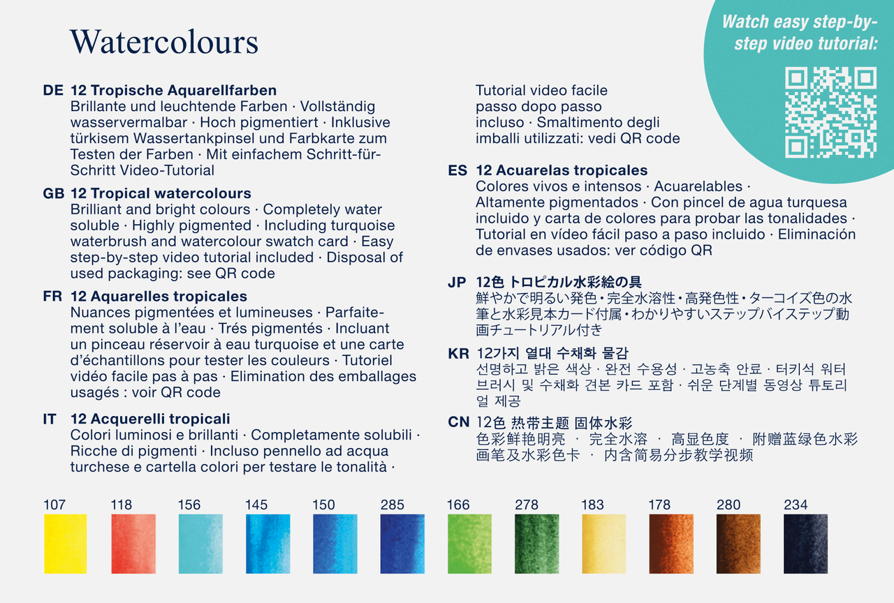 Acuarele 12 Culori Tropical Creative Studio Faber-Castell