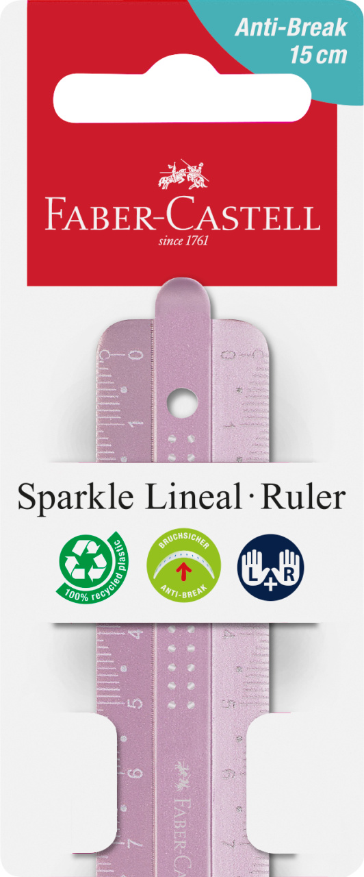 Rigla 15cm Sparkle Faber-Castell