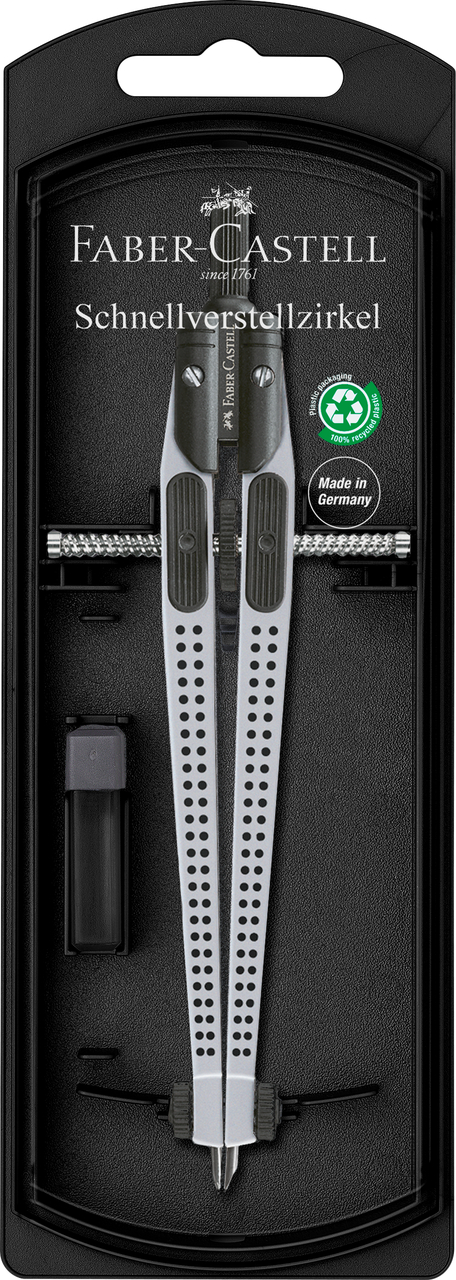 Compas Quick-Set Grip Argintiu Faber-Castell