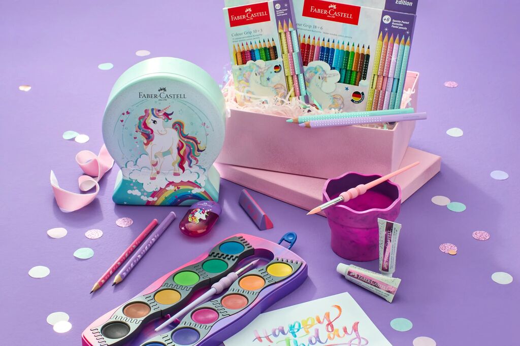 Cutie Apa Click&Go Unicorni Roz Marmorat Faber-Castell