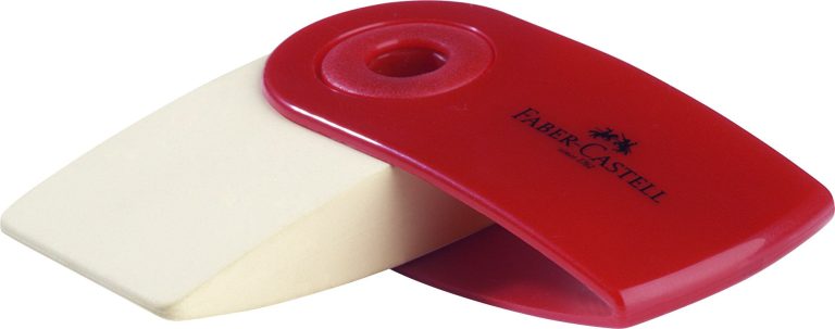 Radiera Creion Sleeve Mini Rosie/Albastra Faber-Castell